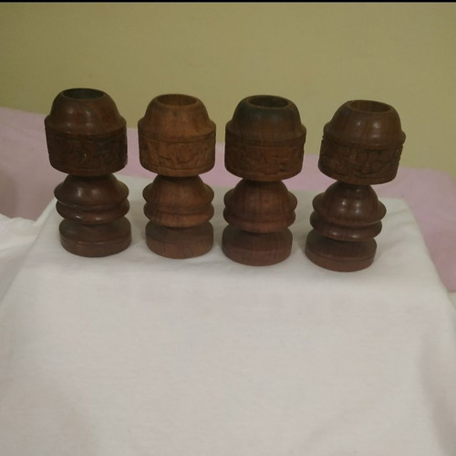 Vintage set of 10 wooden decorations used