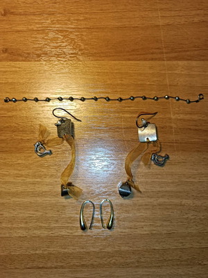 Silver earrings and bracelet used