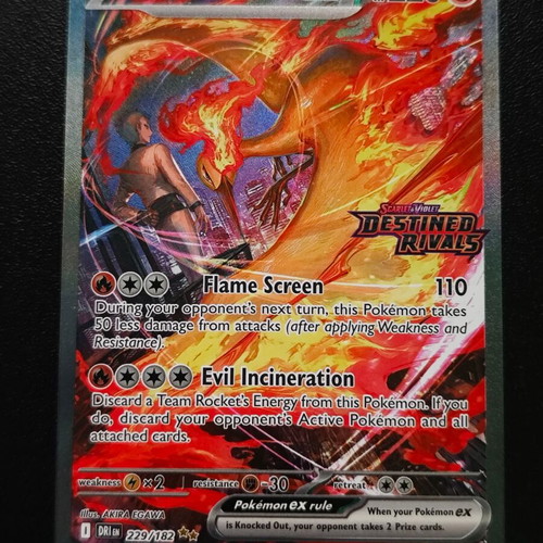 Pokemon Team Rocket's Moltres ex 229/182 card new from Destined Rivals