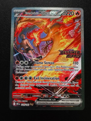 Pokemon Team Rocket's Moltres ex 229/182 card new from Destined Rivals