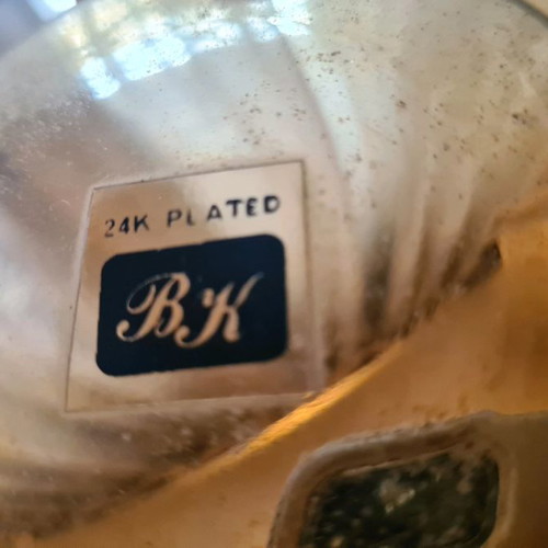 Gilded decorative bowl with crystals BK