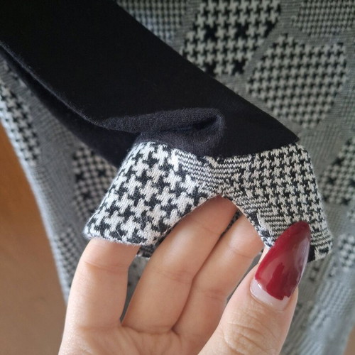 Pied-de-poule dress like new, black and gray