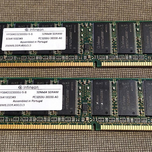 Infineon PC3200 2 x 256MB 400MHz RAM modules used