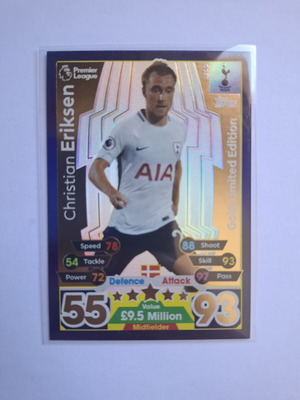 Topps Match Attax Premier League 2017-18 Christian Eriksen Gold Limited Edition
