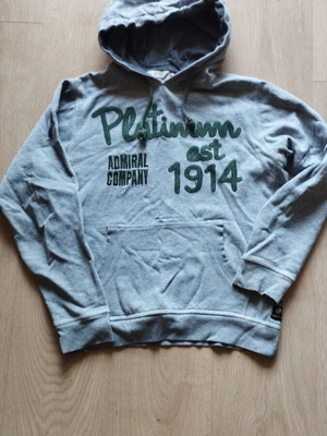 Admiral hoodie sweatshirt, size S, grey and green