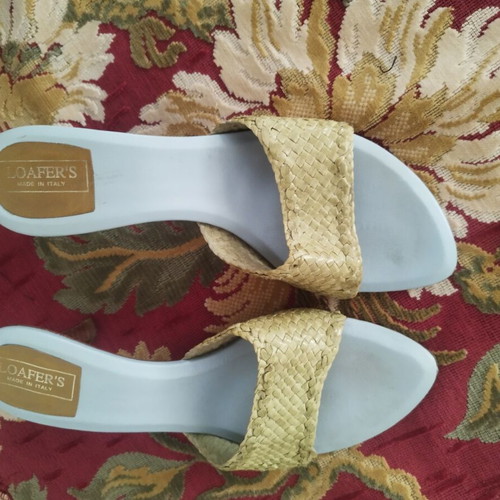 Italian leather sandals like new, woven, size 41, women's