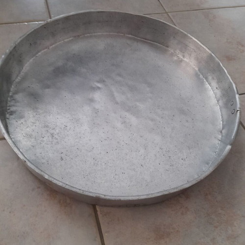Aluminum baking tray and bowl used