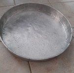 Aluminum baking tray and bowl used