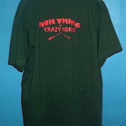 Vintage Neil Young with Crazy Horse T-shirt XL green, like new