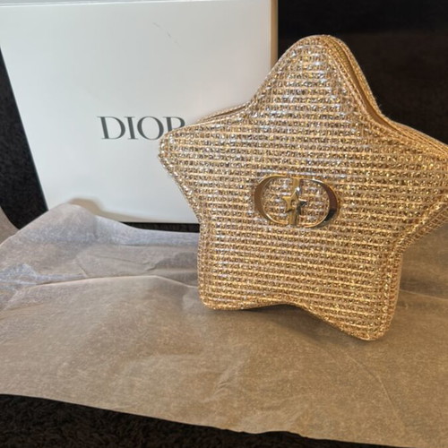 Dior toiletry bag new, knitted, gold star-shaped