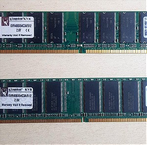 Μνήμες RAM DDR Kingston Kvr400x64c3a 512mb