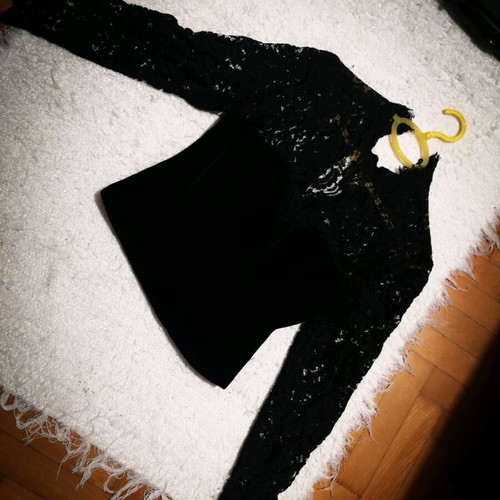 Vintage Platine Paris corset top black velvet and lace, like new, size 42