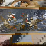  A Chinese Four-Panel Hand-Painted Paper Screen