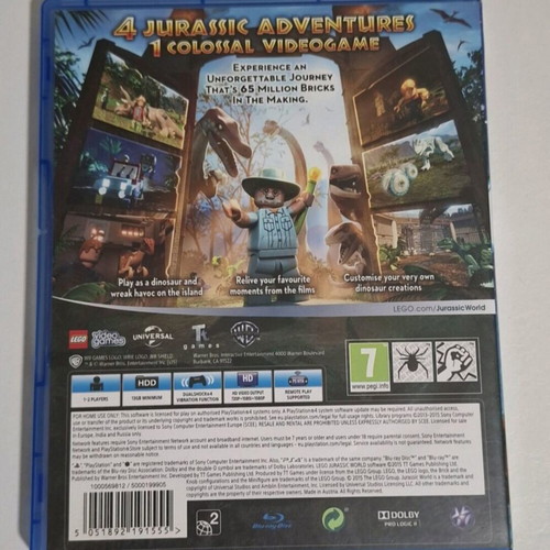 Lego Jurassic World PS4 game used