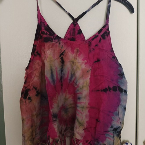 Rainbow Tie-Dye shirt like new, pink and black