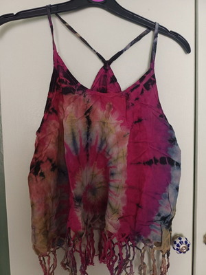 Rainbow Tie-Dye shirt like new, pink and black