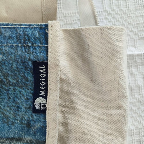 MEGIQAL Colors of Greece Tote Bag shoulder, used, white and blue
