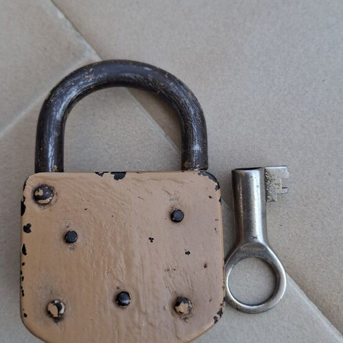Prewar antique padlock with key