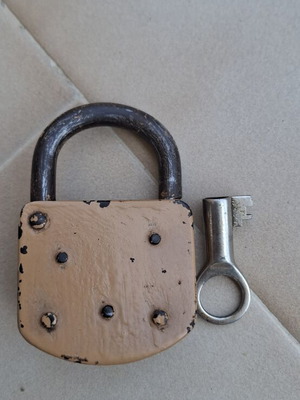 Prewar antique padlock with key
