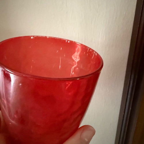 Glasses used, cheerful red, set of 6 pieces