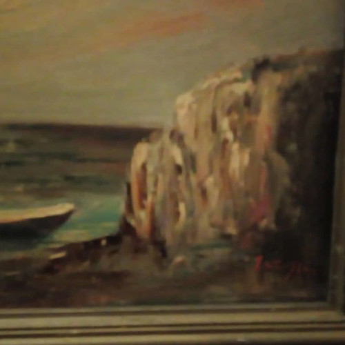 Tselios painting old with frame and signature bottom right