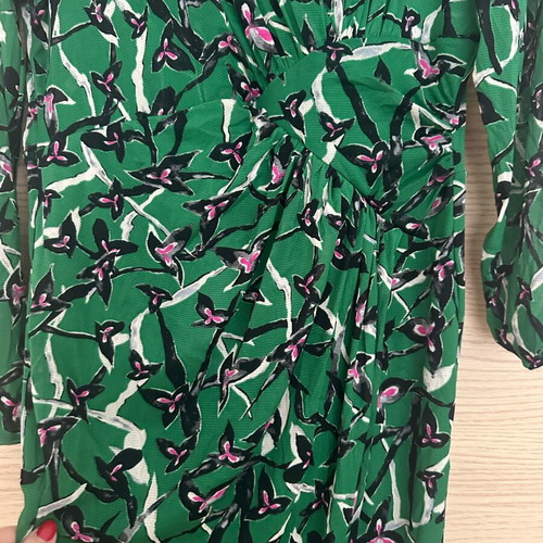 Diane von Furstenberg Charlotte φόρεμα σαν καινούργιο, διπλής όψης δίχτυ, πράσινο και μωβ