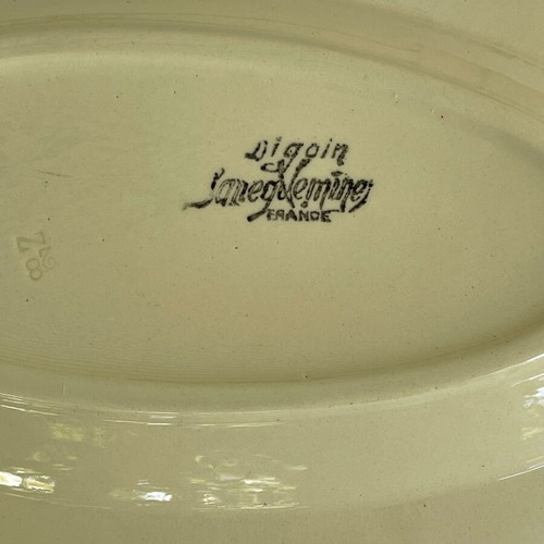 Digoin & Sarreguemines set used, 7 plates, large platter, appetizer dish