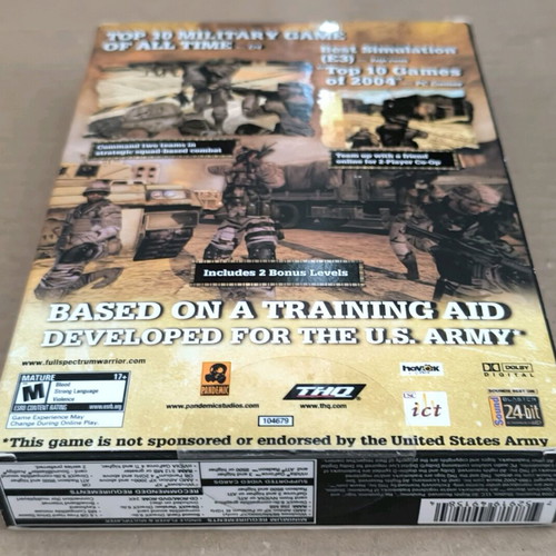 Full Spectrum Warrior PC CD-ROM sealed, new