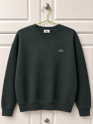 Lacoste waffle knit crewneck sweatshirt dark green XL used