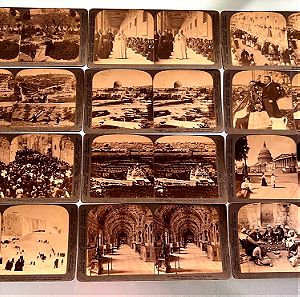 35 Στερεοσκοπικές κάρτες, στερεογραφίες Underwood and Underwood stereographs