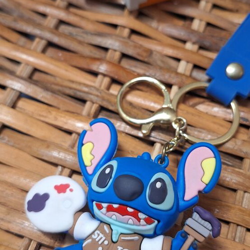 Stitch and Minecraft keychains like new, set of 2