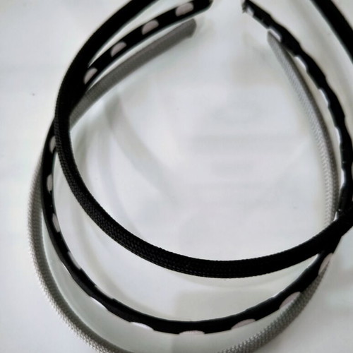 Fabric headbands set of 3, new, grey, black and black with white polka dots