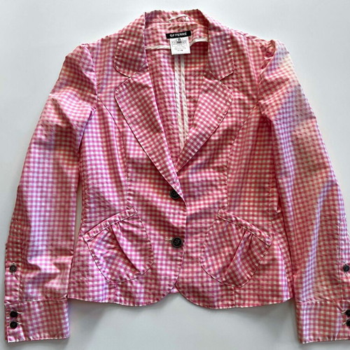 GF FERRE summer jacket like new, pink and white checkered