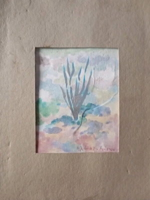 Watercolor used titled Flower in the Sky by Iliana Christou