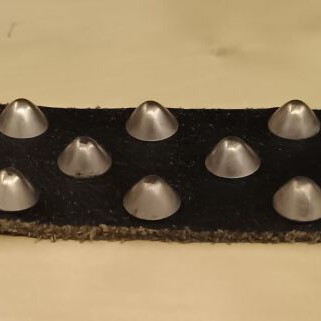 Leather belt with studs used, black, size 90, 1985