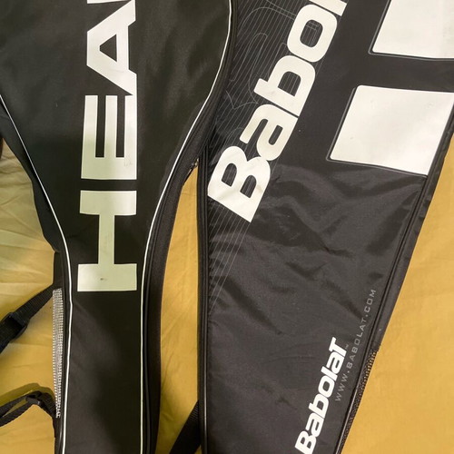 Tennis rackets used, set of 3 with 2 cases