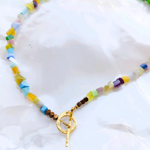 Women's Necklace with Semi-Precious Stones New, Stainless Steel