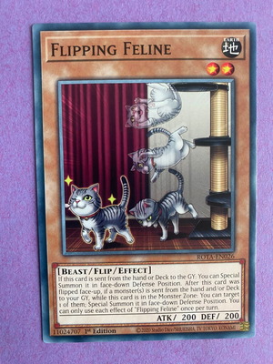 Flipping Feline Yu-Gi-Oh Card like new