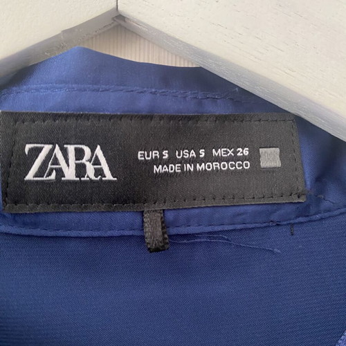 Zara satin shirt, size S, blue, loose fit