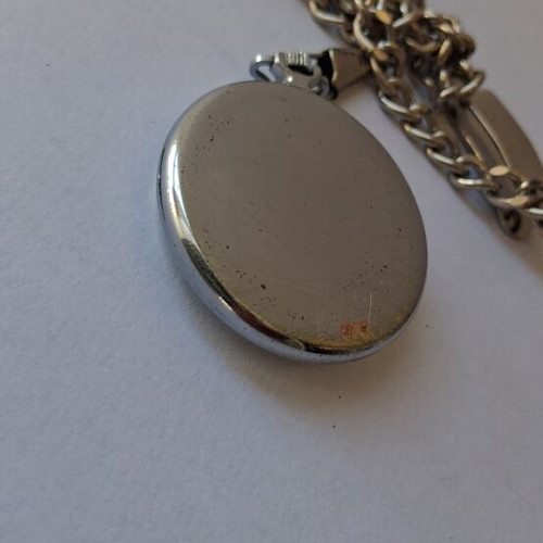 ZARIA Retro pocket watch used, wind-up, gray and silver