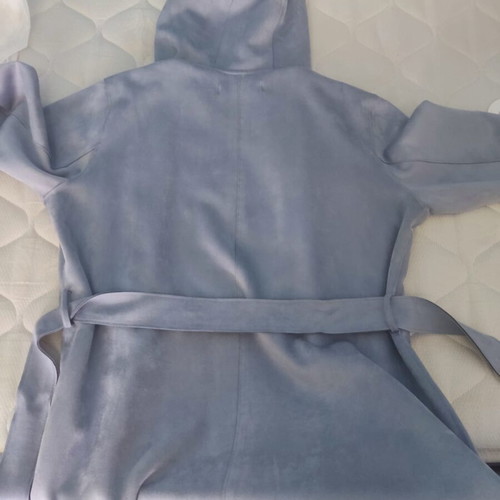 Zara women's fall trench coat suede type gray size Large new