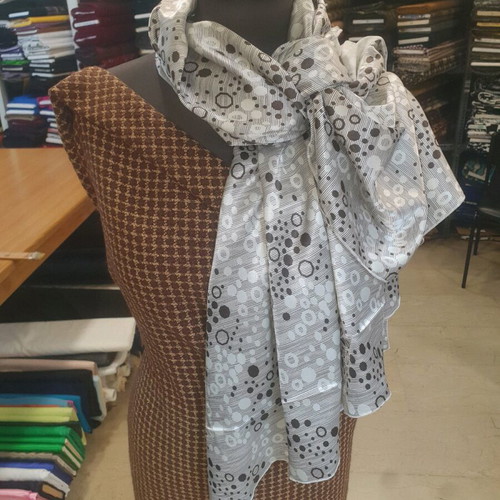 Satine silk printed pashmina scarf new 2 meters by 75 width