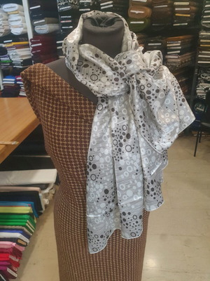 Satine silk printed pashmina scarf new 2 meters by 75 width