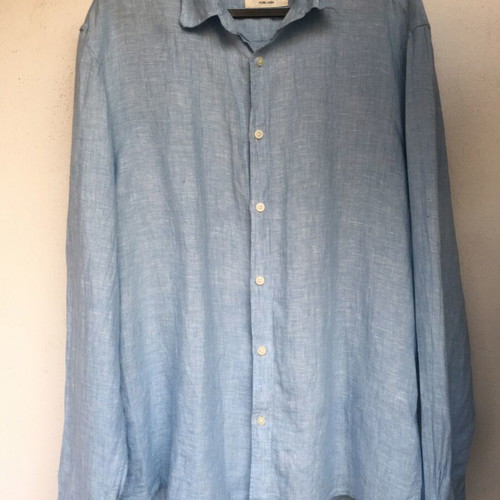 Linen light blue summer shirt L by M&S like new