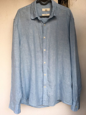 Linen light blue summer shirt L by M&S like new