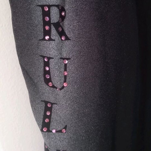Vintage Guess top like new, black with pink crystals, elastic fabric
