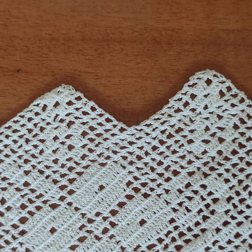 Set of 3 handmade white filet crochet pieces 100% cotton