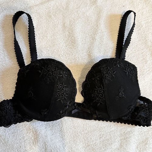 M&S Ceriso black lace push-up bra UK 30A EU 65A