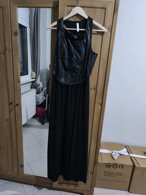 Dress used with leather detail, size S, black