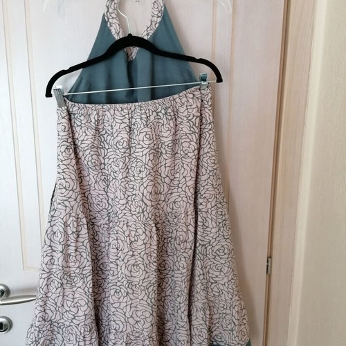 Laga cotton dress size L like new, gray and beige